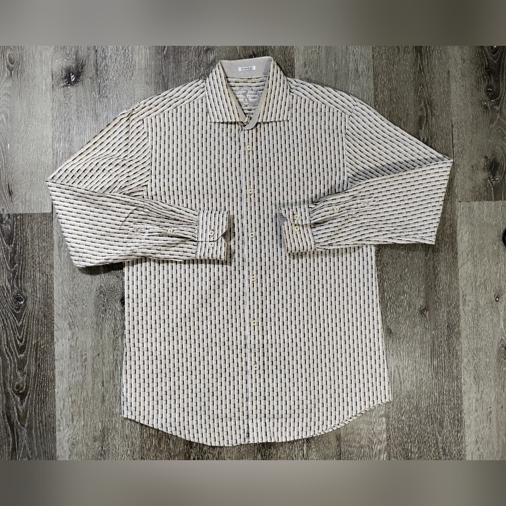 Bugatchi Men's Shirt Large Shaped Fit